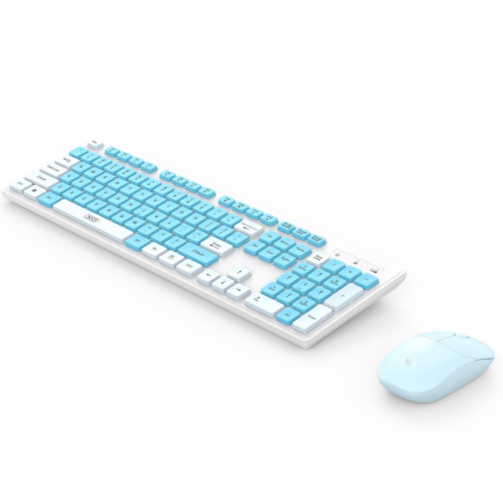 TECLADO + MOUSE WIRELESS XO-KB-05 CELESTE - 10220